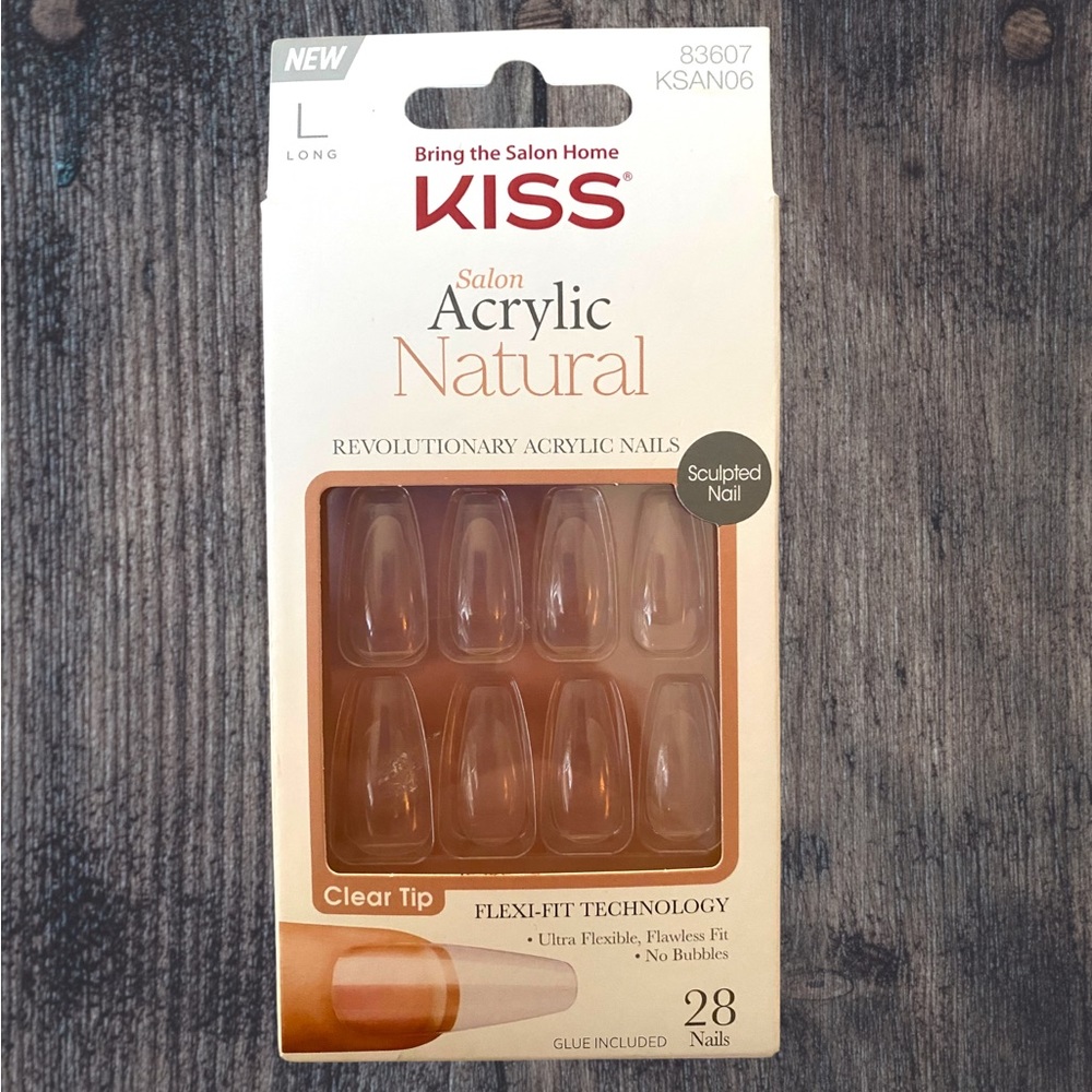 Kiss salon acrylic natural nail set